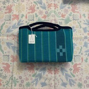 Handmade 6” Blue Mini Tote Bag w/ Tag Minsah Kogei Kan Japan Unused